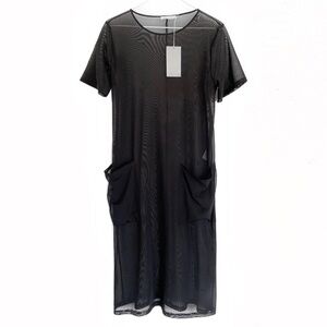 ZARA TRAFALUC Sheer Mesh Pocket Avantgarde Dress